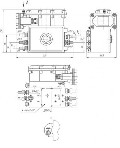 Схема габаритов блока управления БУК-3