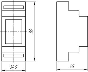 Рис.1. Габаритные и присоединительные размеры реле контроля напряжения ЕЛ-М11
