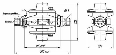 Рис.1.  Габаритные размеры регулятора РТГБ-10