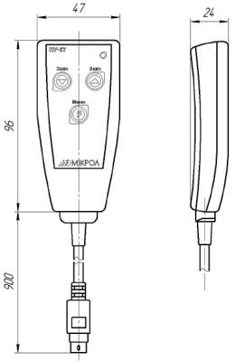 Габаритный чертеж пульта управления ПУ-57