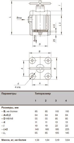 Рис.2. Габаритные размеры фильтра щелевого  встраиваемого