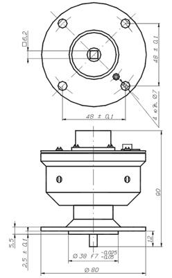 Рис.2. Габаритная схема датчика ДО ААРЛ 433646.001