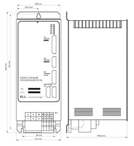 Габаритные размеры преобразователя ELL 12030/250