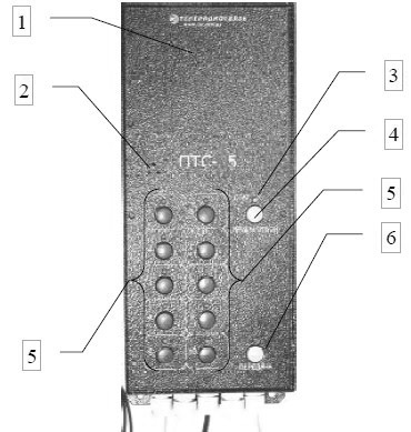 Схема передней панели ПТС-5